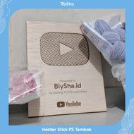 REPLIKA Replica YouTube Play Button Plywood Custom Name Channel Aesthetic Wall Display Silver Gold D