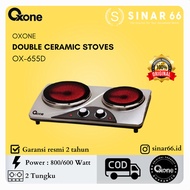 OXONE ELECTRIC DOUBLE CERAMIC STOVE KOMPOR LISTRIK 2 TUNGKU OX-655D