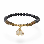 天然琥珀手鍊配藍砂石珠 KK25