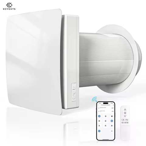 KCvents VT501F-WF Wall Ventilator Fan HEPA/Carbon Filter 3-Speed WiFi Bluetooth Mosquito Proof Quiet