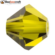 144 pc Preciosareg Beads Czech Bicone 50230 Olivine 4mm Hole: 0.8mm