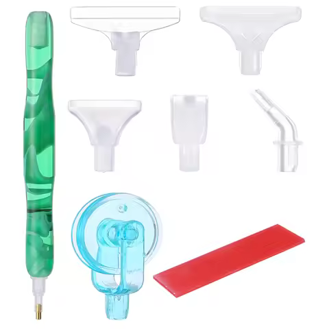 Diamond Painting Art Sticky Drill Dot Pen with Glue Clay Roller Diamond Art Pen with 5 Drill Pen Pic