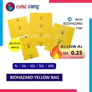 Biohazard Bag Clinical Waste Yellow Waste Bin Bag Medical Waste Disposal Bag 5L 10L 30L 50L 100L