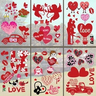 [Ready Stock] Valentine's Day Static Sticker Valentine's Day Window Glass Sticker Painting Refrigera