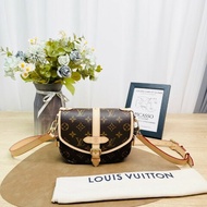 LV/路易威登   Saumur BB雙子星 經典老花金色五金，可拆卸 肩帶 單肩斜挎包  芯片款