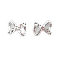 Poh Heng Jewellery 18K White Gold Ribbon Earrings