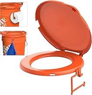 Portable Toilet Seat for 5 Gal Buckets, Camping Toilet Seat with Lid for Adults, Snap-on Toilet Seat