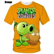 ฤดูร้อนใหม่ 3D พืช Vs Zombies ผู้ชายผู้หญิงแฟชั่น Slim เสื้อ 3D คอด้านบนเสื้อผ้า 3D Shirt