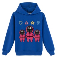 【Ready Stock】2021 Squid game Hooded sweater Anak Sweater Game for Kids Cosplay Printed Costume