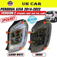 (VERSION 2) Perodua Axia 2014-2022 Dynamic Led Tail Lamp Taillamp Taillight Light Albino Smoke
