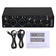 [New Arrival]USB Audio Interface Sound Card RHM 2 In 2 Out Audio Interface Sound Board with 48V Phan