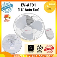 EVERWIND EV-AF91 16" 3 Blades High Quality Electric Auto Fan Full Copper Motor With 3 Speeds Control