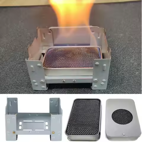 Outdoor Alcohol Stove Stainless Steel Mini Alcohol Furnace Portable Lightweight Alcohol Burner for C