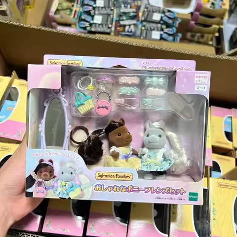 Sylvanian Family Anime Silvania Familiy Cute Kitchen Set Kids Toys for Girls Ternurines Figures Pony