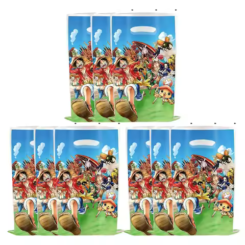 One Piece Themed Party Gift Bag Birthday Decoration Giveaway Bag Cartoon Luffy Suitable for Birthday