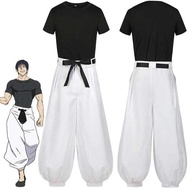 Jujutsu JJK Manga Anime Fushiguro Toji Satoru Gojo Cosplay Costume Wig T-shirt Pants Rose Net Hallow