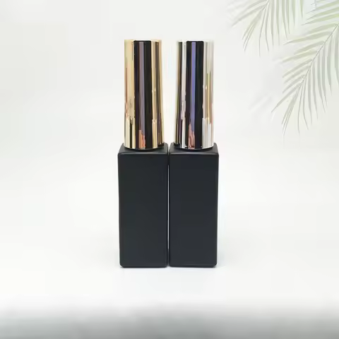 10pcs 6ml Nail Polish Bottle Rectangular Glass Cans Black Light Proof Remover Oil with Brush Contain