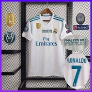 2017/2018 Real Madrid 12 Champions Home Edition Final Retro Short Sleeve Shirt AW7Q