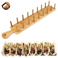 CheeseArrow Bamboo Taco Holders Holds 8 Tacos Each Taco Tray Multi-Use Food Stands Hard Shell Tacos 