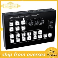 [TopFashion] -Compatible Video Mixer Switcher 4-Channel Multi-View -Compatible Video Switcher for Li