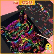 SIXIS 10PCS Scratch Painting Toys, 4K/8K/16K/32K Multi-function Scratch Paper, High Quality Rainbow 