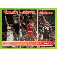 1994 Hoops by Skybox Basketball Card 254 - Dikembe Mutombo Hakeem Olajuwon David Robinson