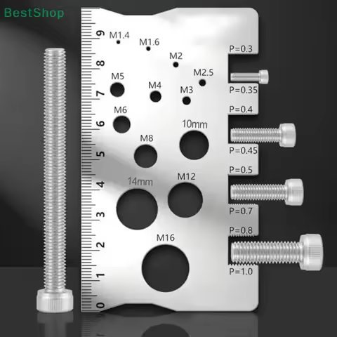 🍄Stainless Steel Screw Thread Pitch Gauge Ruler Measuring Tool,Bolt Nut Screw Cutting Gauge Angle Mo