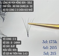 [HCM]Lông Mi HOA HỒNG ĐEN - Sole Fan Sẵn - Mi fan Camelia- 3D 4D 5D cong C D chân keo nhỏ