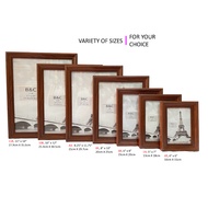 Photo Frame Size 4R / 5R / 6R / 8R / A4 / 10R / 11R / - Brown Color(1pc)