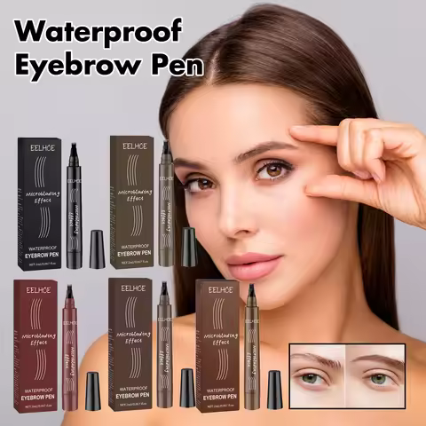 4 Point Eyebrow Pencil 4 Prong Tip Eyebrow Pen 4 Fork Eyebrow Pencil Waterproof Liquid Eyebrow Penci