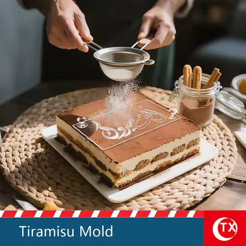 Arabic Cake Stencil Eid Mubarak Acrylic Template for Tiramisu Decoration | Reusable Food-Grade Stenc