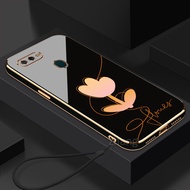 Casing tulips OPPO A5S oppo A7 oppo A12 oppo F9 OPPO F9 pro phone case Ultra thin straight edge shockproof mobile phone soft case Smooth new mobile phone case smart cover lanyard