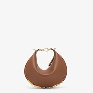 Tas Wanita FENDI Mini Fendigraphy Hobo Bag in Brown Calf Leather Original