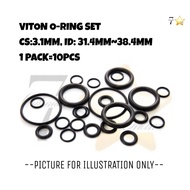 10PCS / FLUOROCARBON / FKM O-RING SETS CS-3.1MM ID-31.4MM~38.4MM VITON O/R (G032-G039)
