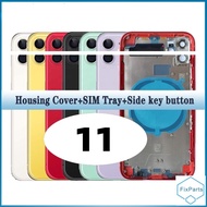 For iPhone 11  Back Cover + Middle Chassis Frame + SIM Tray + Side Key Parts Battery Housing Case As