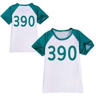 Kids Squid Game T-shirt Halloween Cosplay Costume Character Number Short Sleeve Tops Netflix Tee Plu