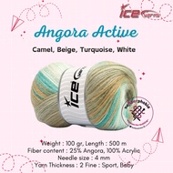 Angora Active Ice Yarns Knitting Yarn - Camel, Beige, Turquoise, White