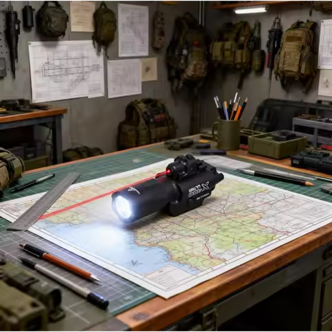 X400U 2-in-1 Laser and High-Lumen Flashlight, for 20mm Rail Airsoft Guns, Essential for Night CS Mat