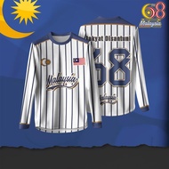 68th Merdeka Perempuan BAJU MERDEKA 2025 Long Sleeves Shirt Sun Protection Round Neck Casual Top