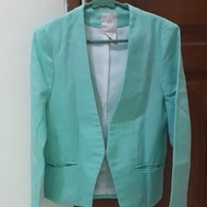 Preloved Blazer hijau mint jas coat outer