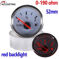 7 Colors Backlight Red Backlight Fuel Level Gauge Waterproof Car Boat Fuel Gauge Meter 0~190 ohm 240