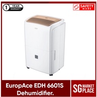 EuropAce EDH 6601S (60L) 3-in-1 Dehumidifier. Water Tank Full Indication. Auto Shut-off Safety Features. 1 Year Warranty. Safety Mark Approved.