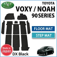 Toyota Voxy 90 Series 2022-Present Floor Mat Full Set with Wide Side Step Mat DX Black Carpet 2.0L P