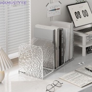 MXMUSTYTE Desktop Bookends, 4 Grid Luxury Divider Bookshelf, Book Stand Minimalism Simple Desk Stora