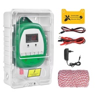 10KM/6.2Miles Electronic Fence Kit Electronic Fence Charger for Livestock Sheep Cattle Horse Poultry