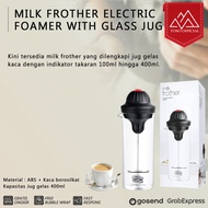 Milk Frother Electric Foamer With Glass Jug Double Whisk Milk Frother