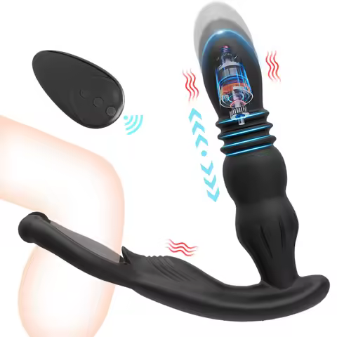 Telescopic Anal Vibrators for Men Wireless Prostate Stimulator Massager Butt Plug Dildo Toys Male Ma