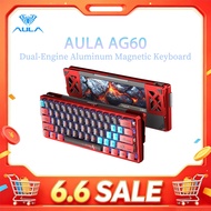 AULA AG60 Gaming Mechanical Keyboard 0.001mm RT 8K Hz Dual-Engine Wired Aluminum Magnetic Keyboard W