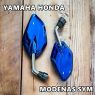 SIDE MIRROR CHROME YAMAHA HONDA MODENAS SYM RS150 W125 EX5 VARIO CUTTING CERMIKOSORCB C70 WAVE W100 