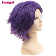 Wig Rambut Pendek Warna Ungu Gelap Untuk Cosplay